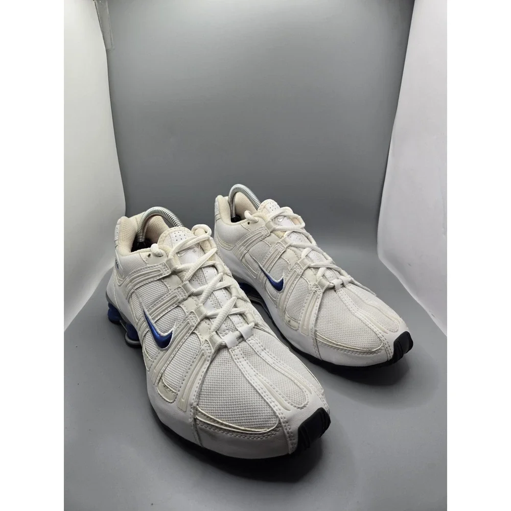 Vintage 2008 Nike Shox NZ White/Blue Running Shoes Women's Size 9 Sneakers...